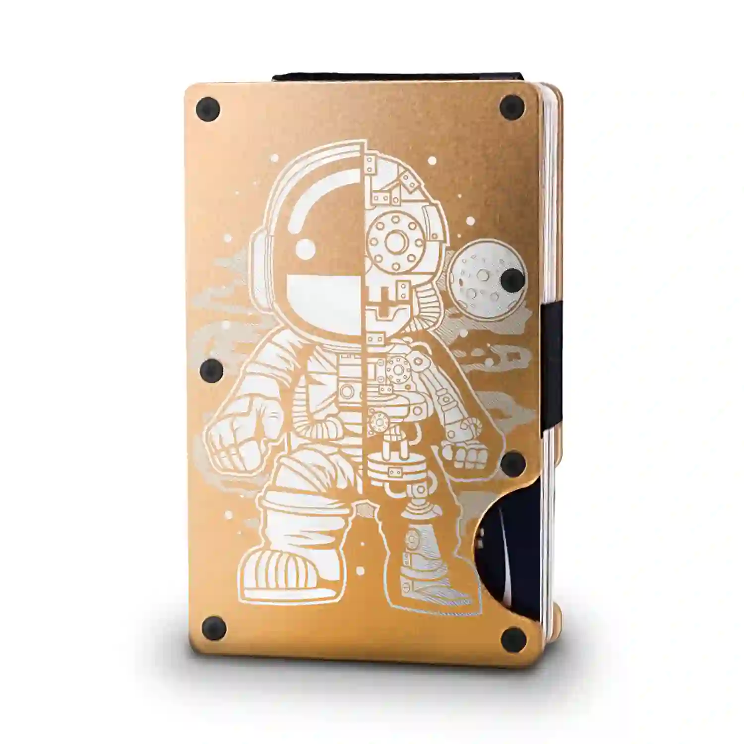 RFID Metal Wallet - Astro Skele - Gold RFID Metal Wallet - Astro Skele - Image 1