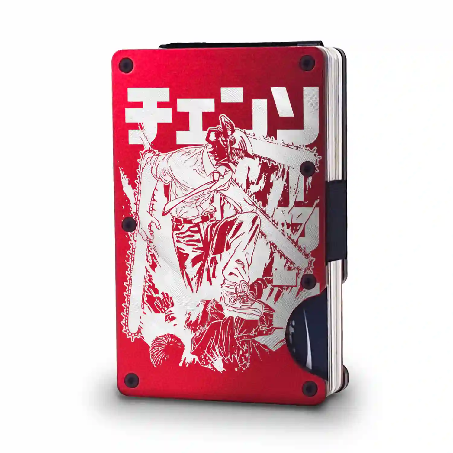 RFID Metal Wallet - Chainsaw man - Red RFID Metal Wallet - Chainsaw Man - Image 1