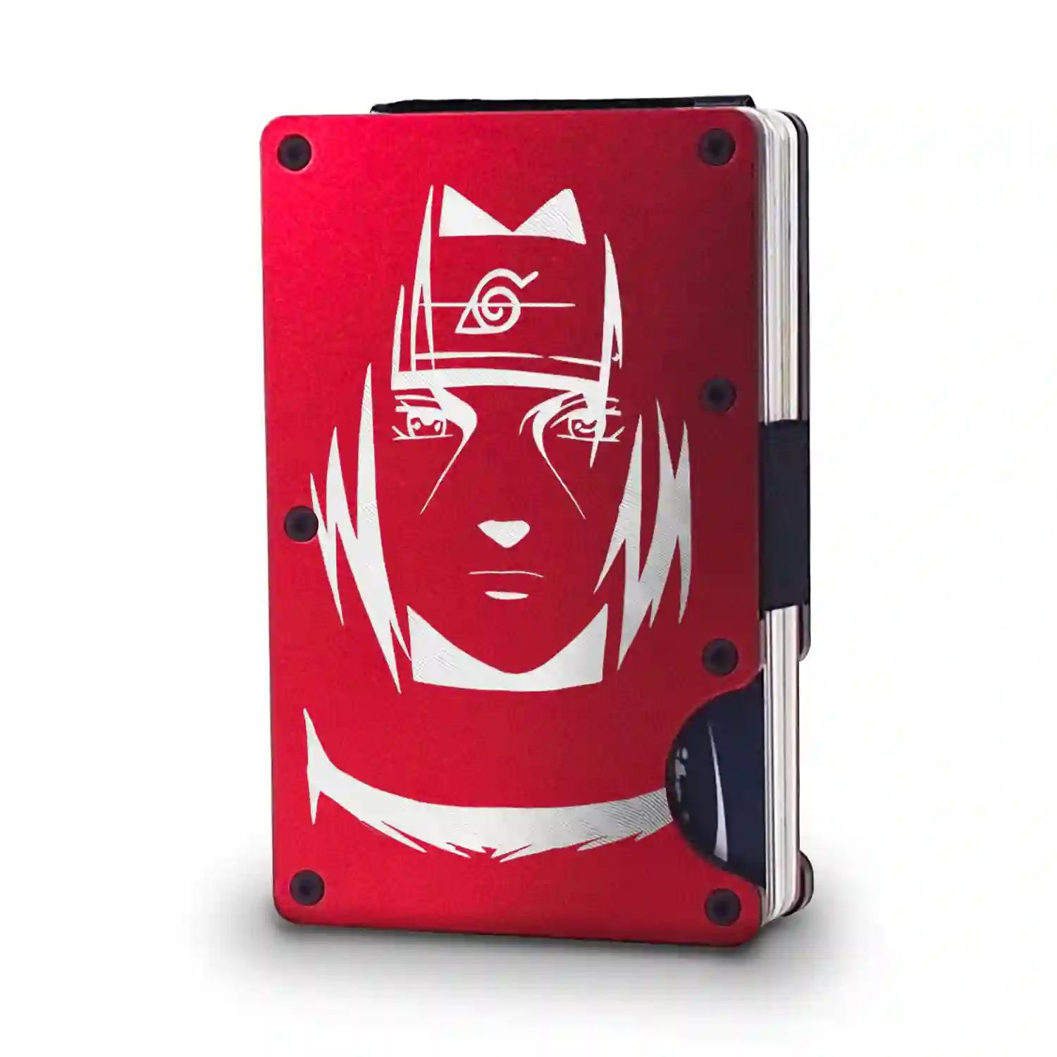 RFID Metal Wallet - Itachi - Red RFID Metal Wallet - Itachi - Image 1